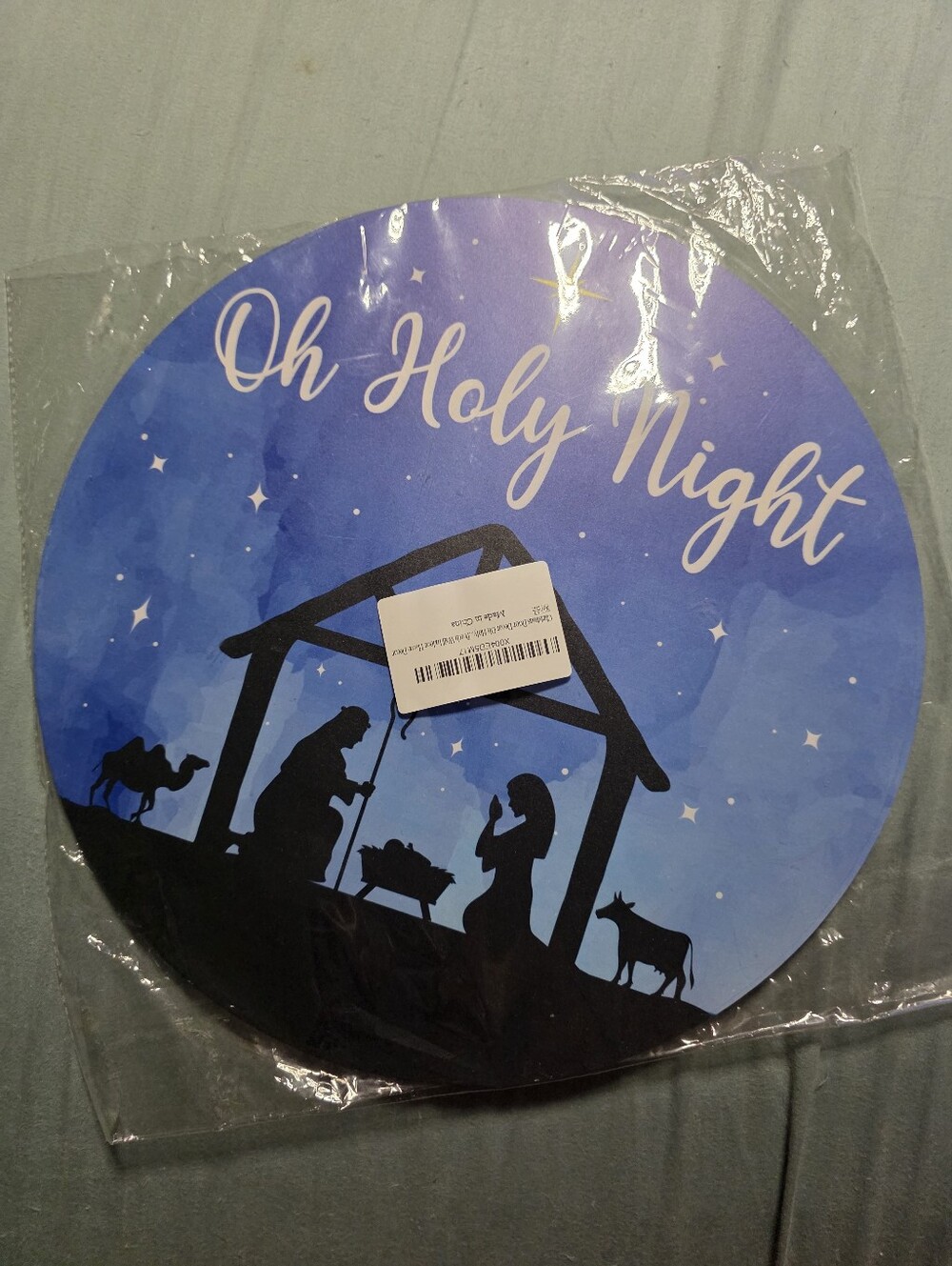 Oh Holy Night Nativity Christmas Wooden Door Decor Sign